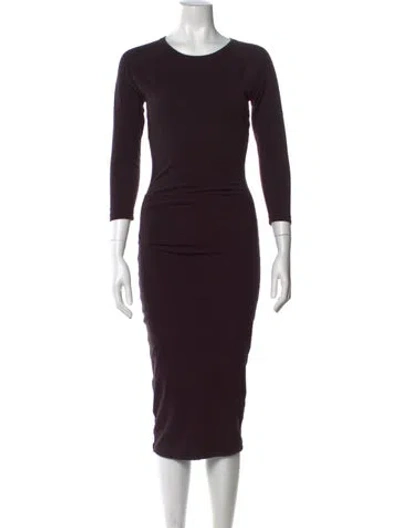 Pre-owned James Perse Crew Neck Knee-length Dress In Purple