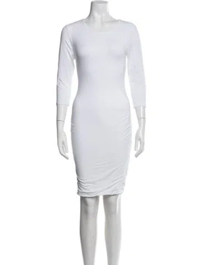 Pre-owned James Perse Crew Neck Knee-length Dress In White