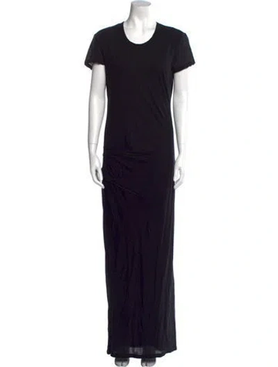 Pre-owned James Perse Crew Neck Long Dress In Black