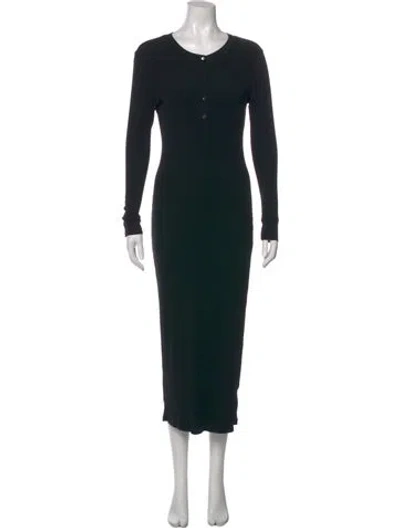 Pre-owned James Perse Crew Neck Long Dress In Black