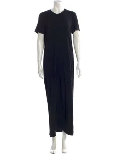 Pre-owned James Perse Crew Neck Long Dress In Black
