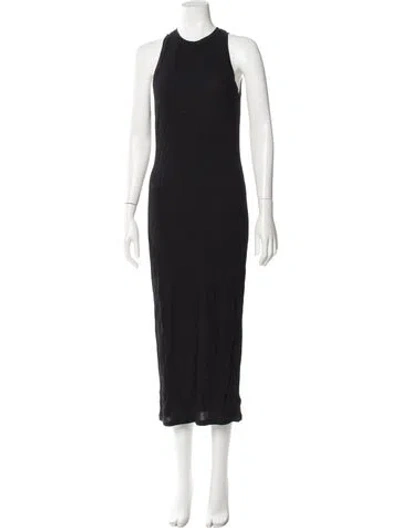 Pre-owned James Perse Crew Neck Long Dress In Black