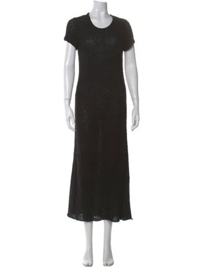 Pre-owned James Perse Crew Neck Long Dress In Black