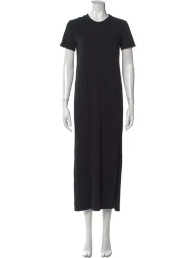 Pre-owned James Perse Crew Neck Long Dress In Black