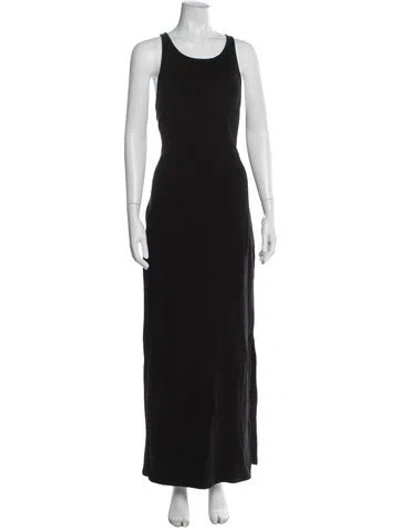 Pre-owned James Perse Crew Neck Long Dress In Black