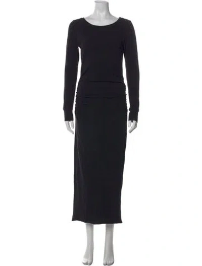 Pre-owned James Perse Crew Neck Long Dress In Black