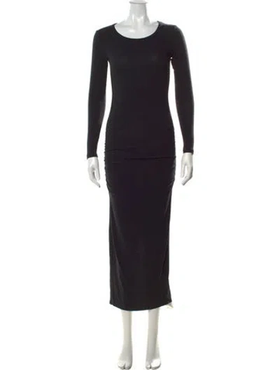 Pre-owned James Perse Crew Neck Long Dress In Black