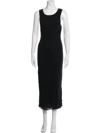 Pre-owned James Perse Crew Neck Long Dress In Black