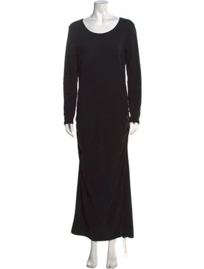 Pre-owned James Perse Crew Neck Long Dress In Black