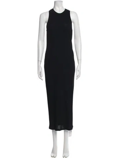 Pre-owned James Perse Crew Neck Long Dress In Black
