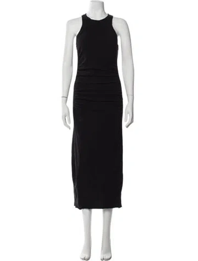 Pre-owned James Perse Crew Neck Long Dress In Blue