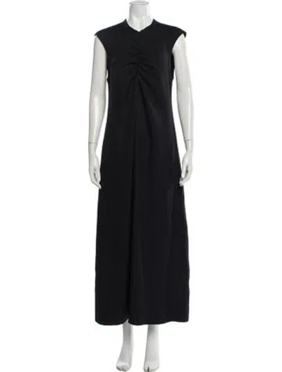 Pre-owned James Perse Crew Neck Long Dress In Blue