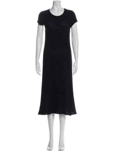 Pre-owned James Perse Crew Neck Long Dress In Blue