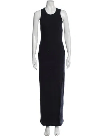 Pre-owned James Perse Crew Neck Long Dress In Blue