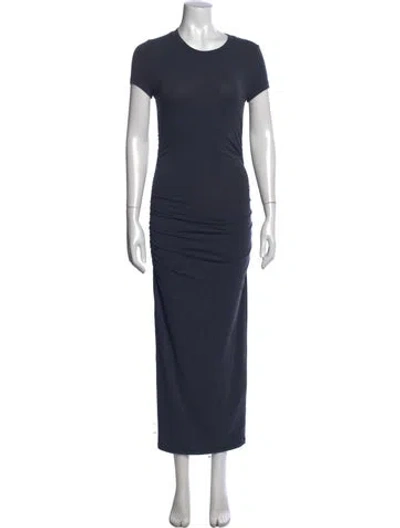 Pre-owned James Perse Crew Neck Long Dress In Blue