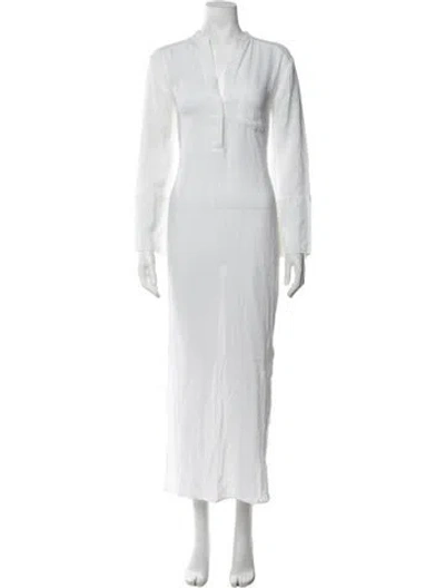 Pre-owned James Perse Crew Neck Long Dress In Blue