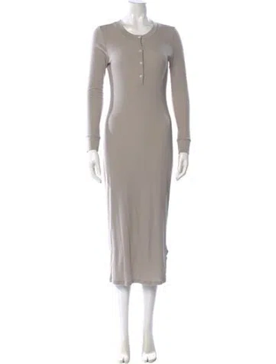 Pre-owned James Perse Crew Neck Long Dress In Gray