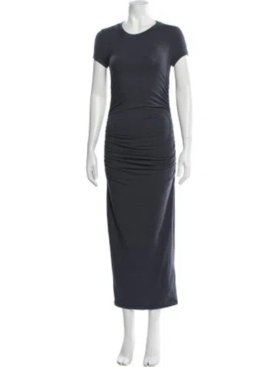 Pre-owned James Perse Crew Neck Long Dress In Gray
