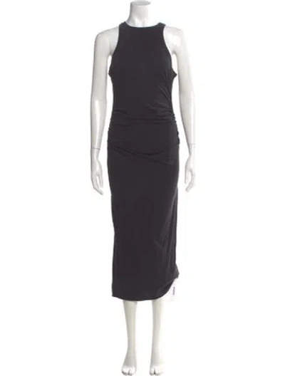 Pre-owned James Perse Crew Neck Long Dress In Gray