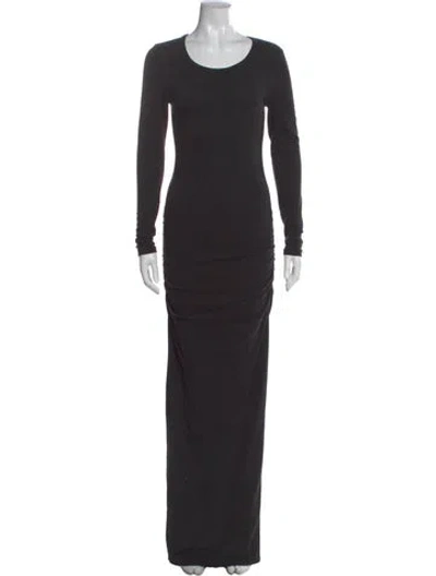 Pre-owned James Perse Crew Neck Long Dress In Gray