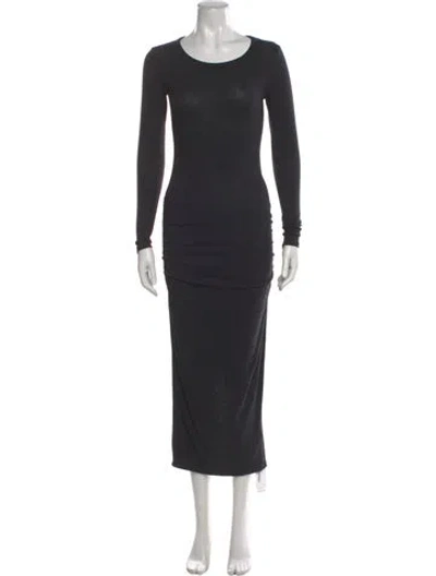 Pre-owned James Perse Crew Neck Long Dress In Gray