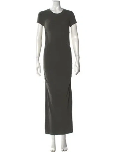 Pre-owned James Perse Crew Neck Long Dress In Green