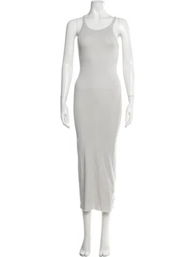 Pre-owned James Perse Crew Neck Long Dress In Neutral