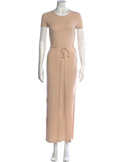 Pre-owned James Perse Crew Neck Long Dress In Neutrals