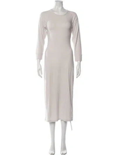 Pre-owned James Perse Crew Neck Long Dress In Neutrals