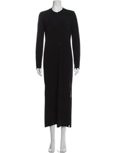 Pre-owned James Perse Crew Neck Long Dress W/ Tags In Black