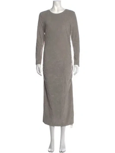 Pre-owned James Perse Crew Neck Long Dress W/ Tags In Grey
