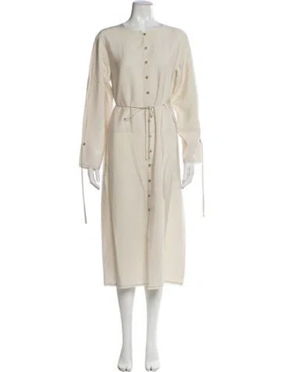 Pre-owned James Perse Crew Neck Long Dress W/ Tags In Neutrals