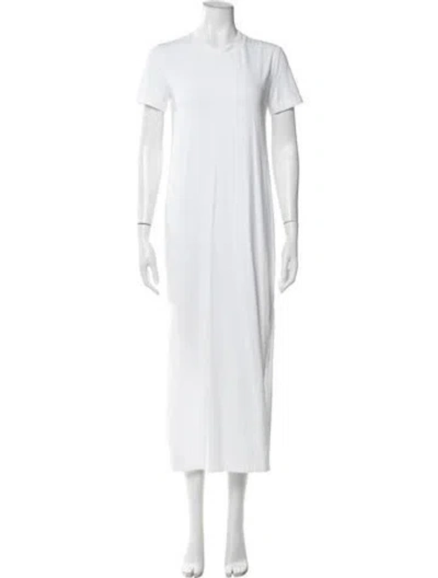 Pre-owned James Perse Crew Neck Long Dress In White