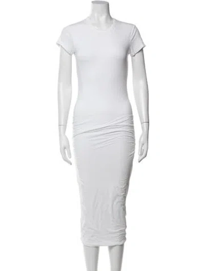 Pre-owned James Perse Crew Neck Long Dress In White