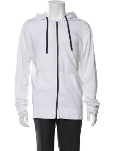 Pre-owned James Perse Crew Neck Long Sleeve Hoodie In White