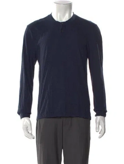 Pre-owned James Perse Crew Neck Long Sleeve Polo Sweater In Blue