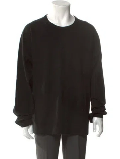 Pre-owned James Perse Crew Neck Long Sleeve Pullover In Black