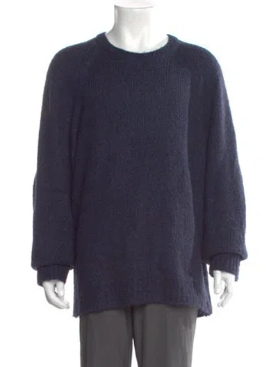 Pre-owned James Perse Crew Neck Long Sleeve Pullover In Blue