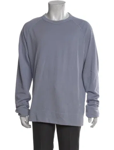 Pre-owned James Perse Crew Neck Long Sleeve Pullover In Blue
