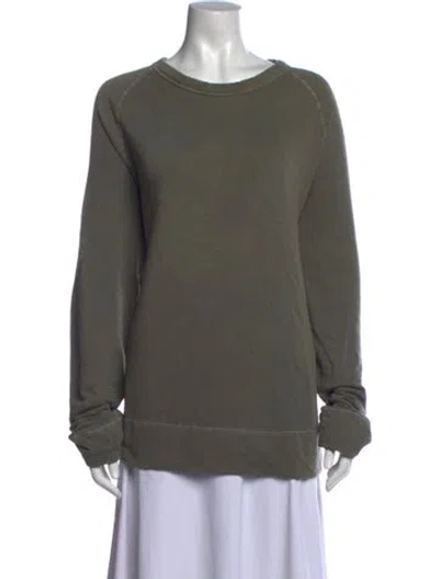 Pre-owned James Perse Crew Neck Long Sleeve Sweatshirt In Green