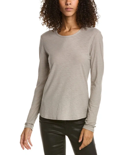 James Perse Crew Neck Long Sleeve T-shirt In Gray