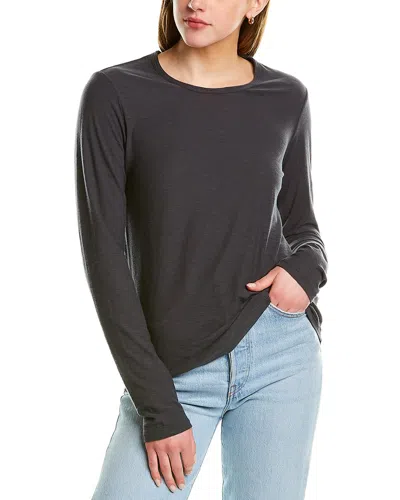 James Perse Crew Neck Long Sleeve T-shirt In Black