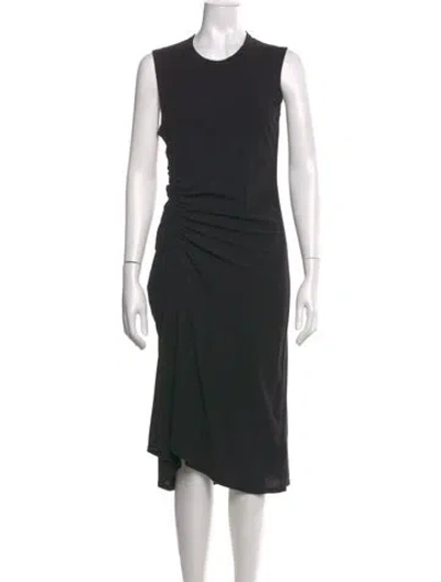 Pre-owned James Perse Crew Neck Midi Length Dress In Black