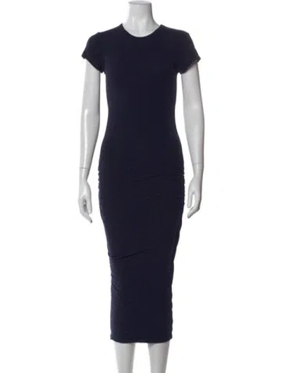 Pre-owned James Perse Crew Neck Midi Length Dress In Black