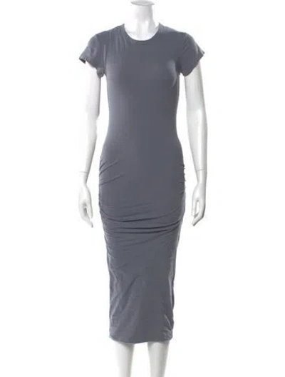 Pre-owned James Perse Crew Neck Midi Length Dress In Blue