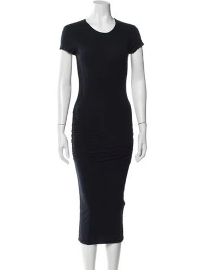 Pre-owned James Perse Crew Neck Midi Length Dress In Blue