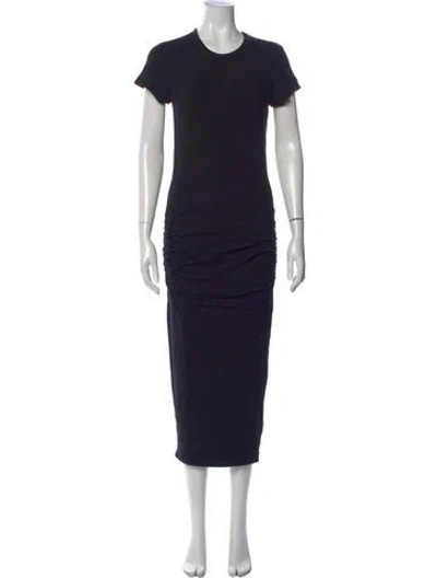 Pre-owned James Perse Crew Neck Midi Length Dress In Blue