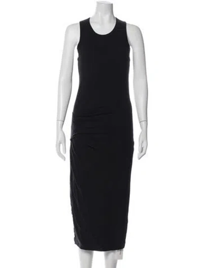Pre-owned James Perse Crew Neck Midi Length Dress In Blue