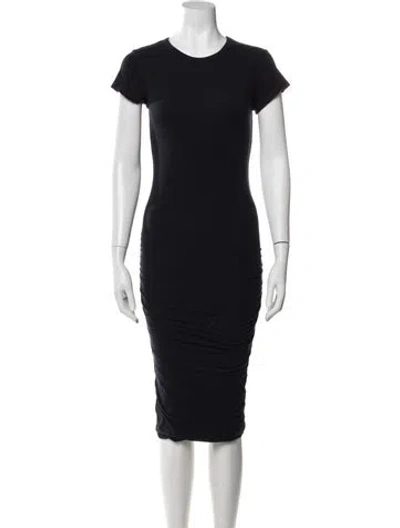 Pre-owned James Perse Crew Neck Midi Length Dress In Blue