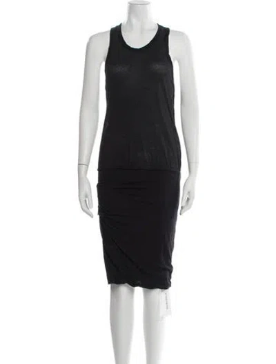 Pre-owned James Perse Crew Neck Midi Length Dress In Blue